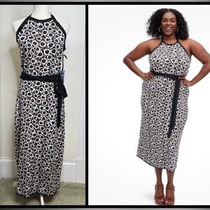 Diane Von Furstenberg Target Collab Poppy Halter Sweater Dress Midi Sz XL